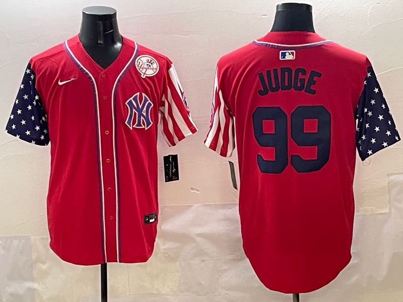 Men New York Yankees 99 Judge Red a generation of national flags Jointly Name 2025 Nike MLB Jersey style 7